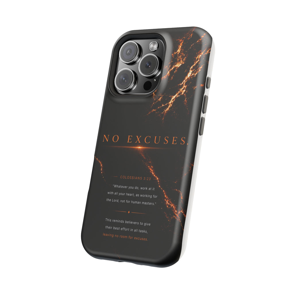 Phone Case for iPhone 17 / 16 / 15 / 14 Pro Max – Discipline | Black Marble Orange | MagSafe Compatible