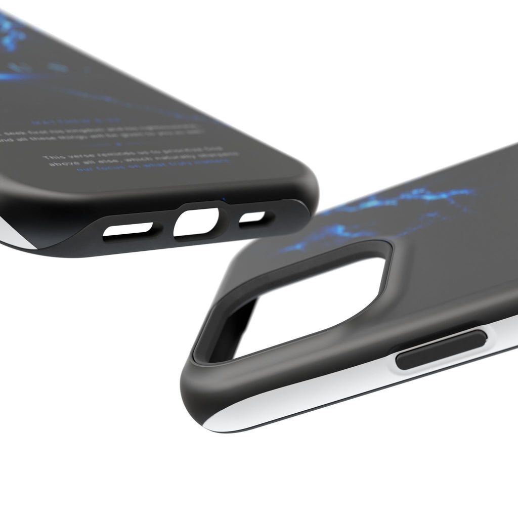 Phone Case for iPhone 17 / 16 / 15 / 14 Pro Max – Discipline | Black Marble Deep Blue | MagSafe Compatible