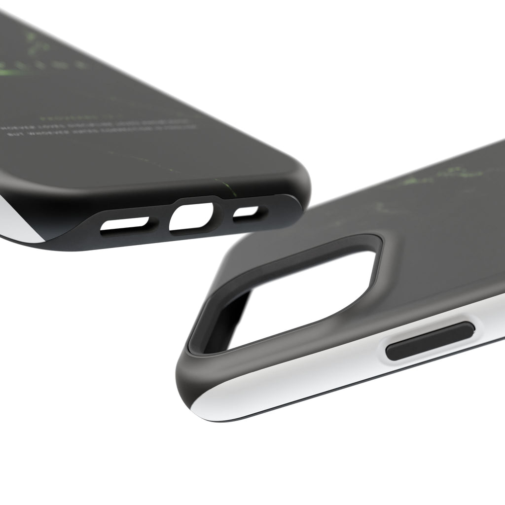Phone Case for iPhone 17 / 16 / 15 / 14 Pro Max – Discipline | Black Marble Emerald Green | MagSafe Compatible