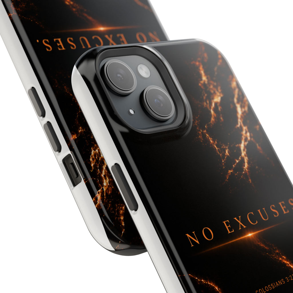 Phone Case for iPhone 17 / 16 / 15 / 14 Pro Max – Discipline | Black Marble Orange | MagSafe Compatible