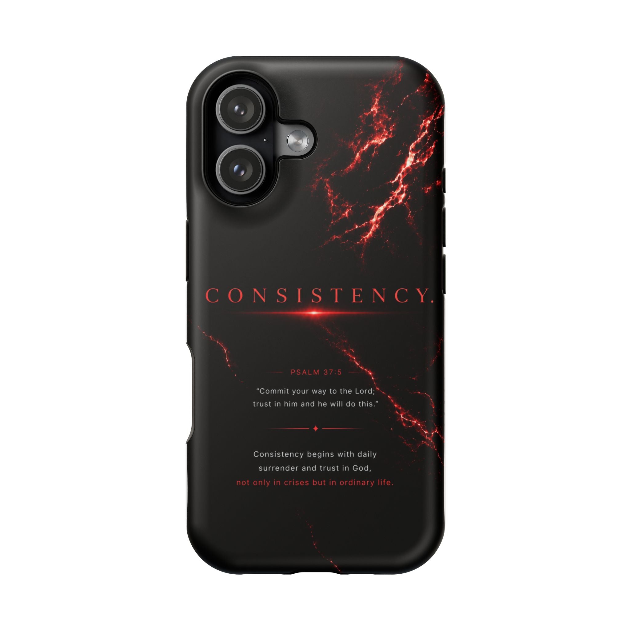 Phone Case for iPhone 17 / 16 / 15 / 14 Pro Max – Discipline | Black Marble Dark Red | MagSafe Compatible