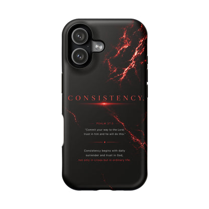 Phone Case for iPhone 17 / 16 / 15 / 14 Pro Max – Discipline | Black Marble Dark Red | MagSafe Compatible