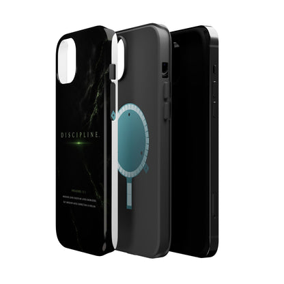 Phone Case for iPhone 17 / 16 / 15 / 14 Pro Max – Discipline | Black Marble Emerald Green | MagSafe Compatible