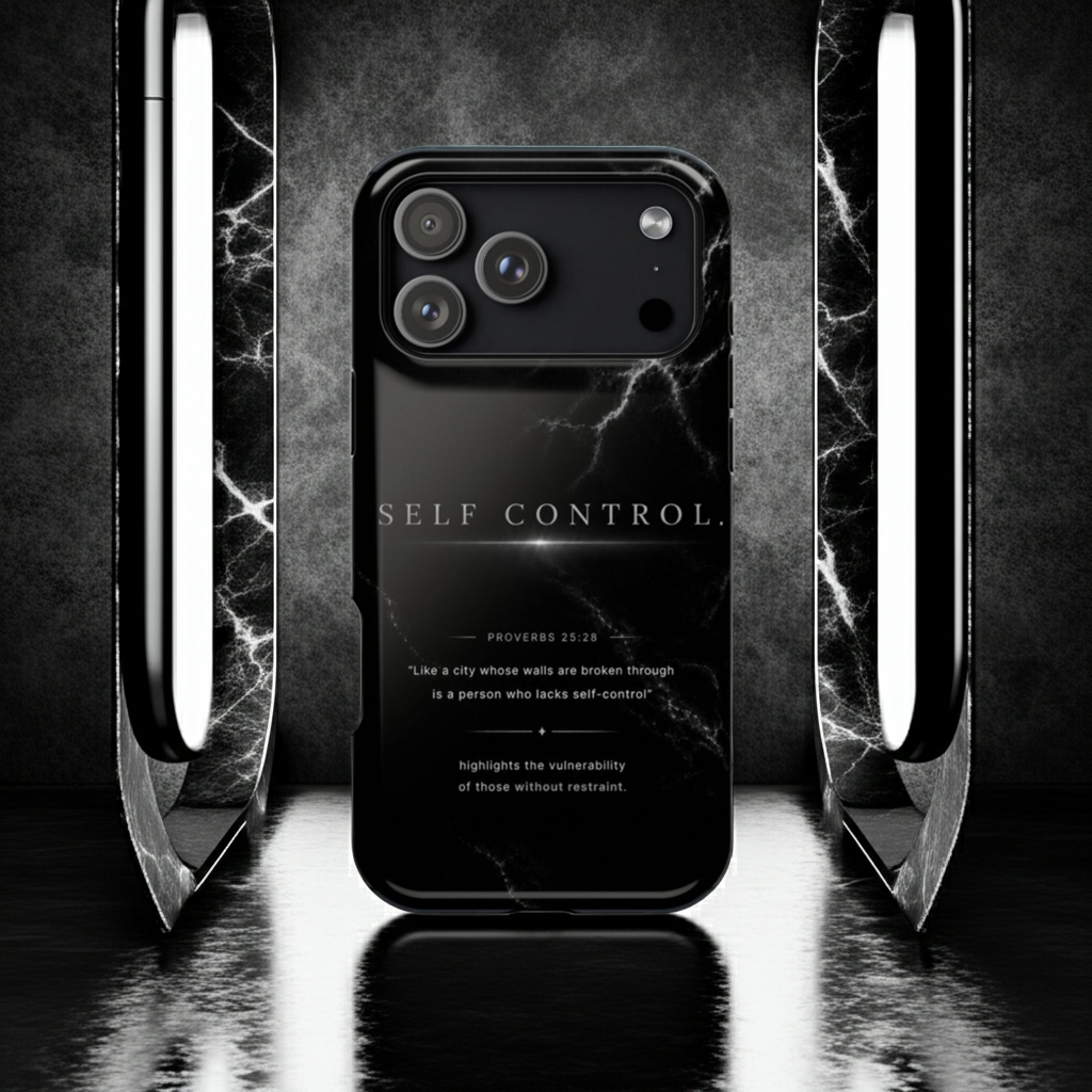 Phone Case for iPhone 17 / 16 / 15 / 14 Pro Max – Discipline | Black Marble Monochrome | MagSafe Compatible