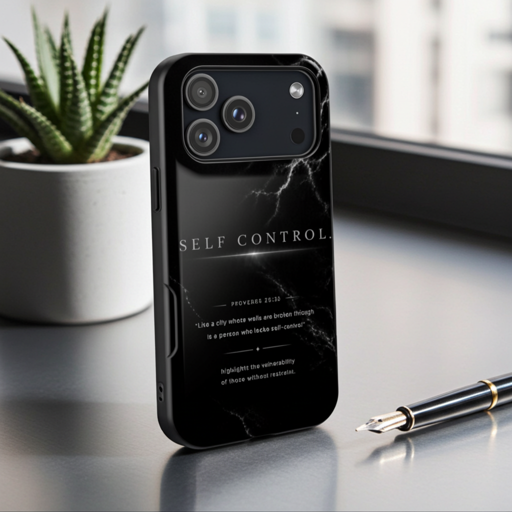 Phone Case for iPhone 17 / 16 / 15 / 14 Pro Max – Discipline | Black Marble Monochrome | MagSafe Compatible
